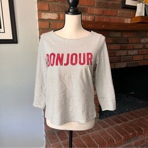 Cinq a Sept Maxine Bonjour Striped Cotton Top Sz S